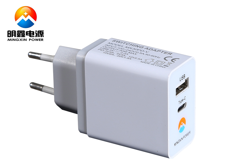 30WPD充电器过KC认证 TYPE-C+USB2.0两口5V3A 9v3a 12V2.5A 15V2A 20V1.5A